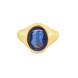 Pre Owned 9ct Sapphire Signet Ring ZX938